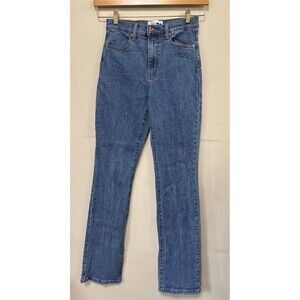 Fashion Nova Straight Leg Jeans Blue 100% Cotton Zipper Fly When You See It Wash